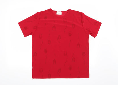 Womens UK Size 14 Anna Morelle Red Basic Blouse