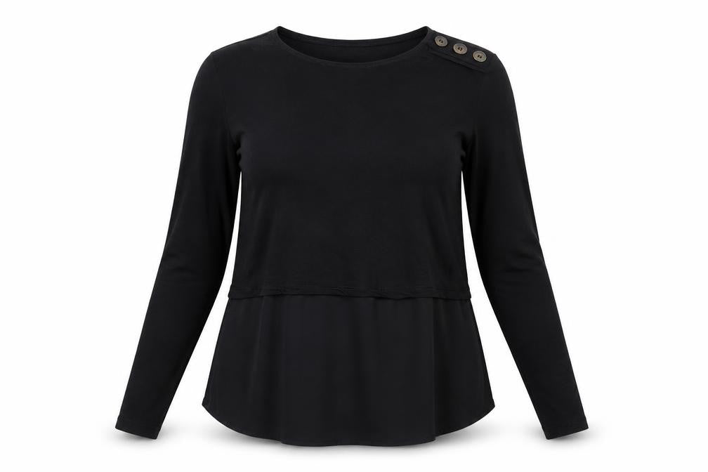 Womens UK Size 14 Warehouse Black Basic T-Shirt