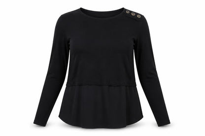 Womens UK Size 14 Warehouse Black Basic T-Shirt