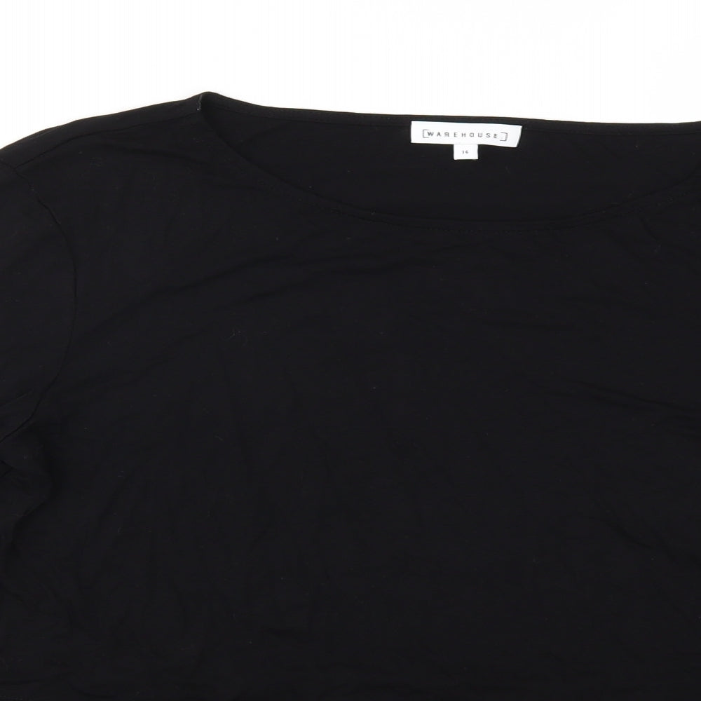 Womens UK Size 14 Warehouse Black Basic T-Shirt