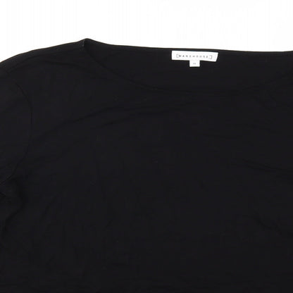 Womens UK Size 14 Warehouse Black Basic T-Shirt
