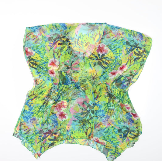 TU Womens Green Floral  Kimono Blouse Size 12