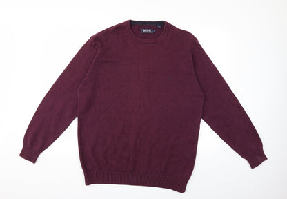 Maine Mens Purple  Knit Pullover Jumper Size L