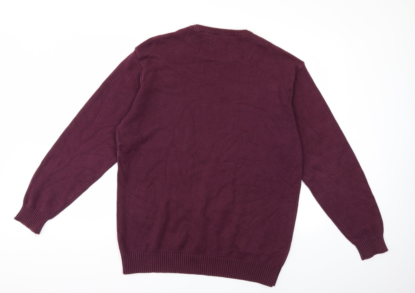 Maine Mens Purple  Knit Pullover Jumper Size L