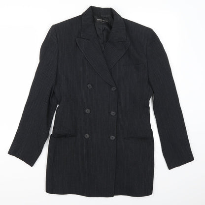Antonio Fusco Womens Grey Striped  Jacket Suit Jacket Size 10