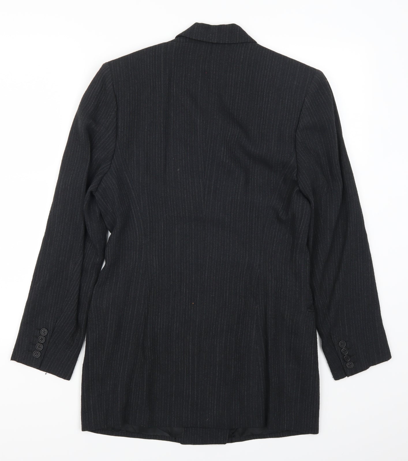 Antonio Fusco Womens Grey Striped  Jacket Suit Jacket Size 10