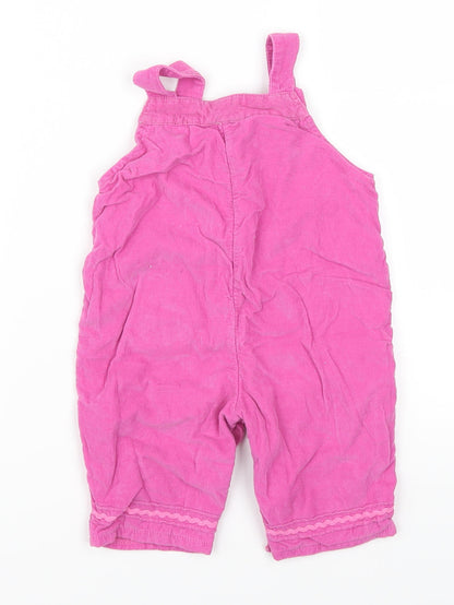 Lynnat Girls Pink Flecked Corduroy Dungaree One-Piece Size 6-9 Months