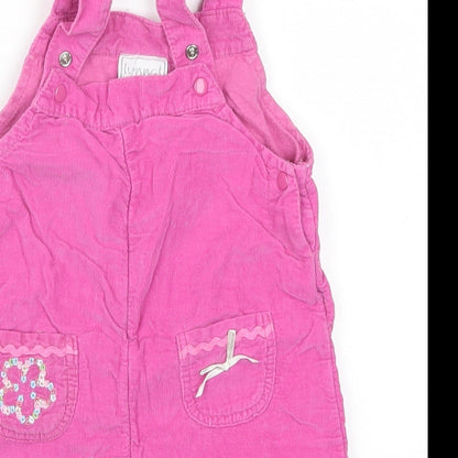 Lynnat Girls Pink Flecked Corduroy Dungaree One-Piece Size 6-9 Months