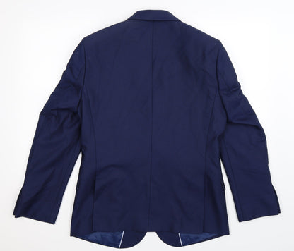 Mens UK Size 40 One Six Five Regular Blue Suit Jacket