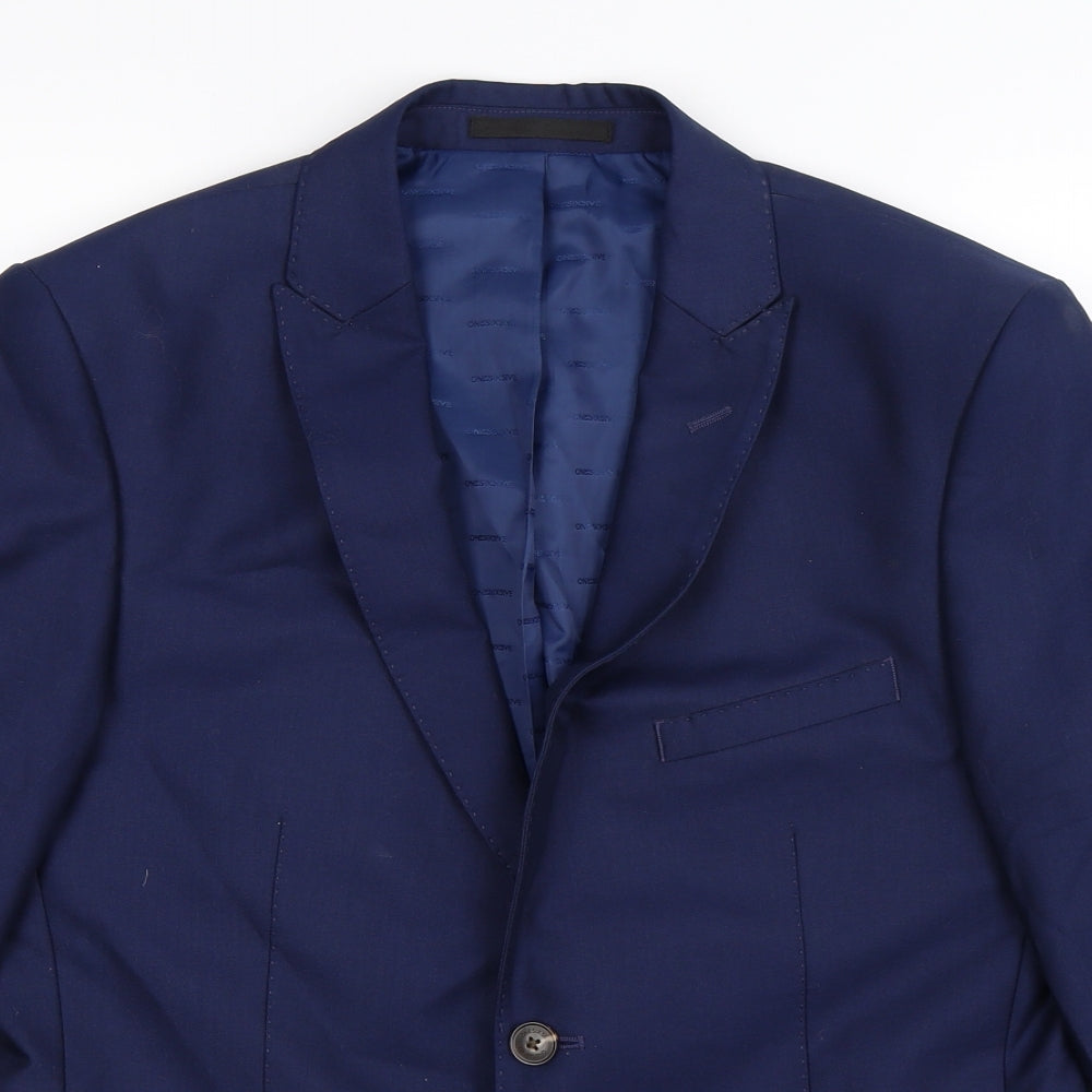 Mens UK Size 40 One Six Five Regular Blue Suit Jacket