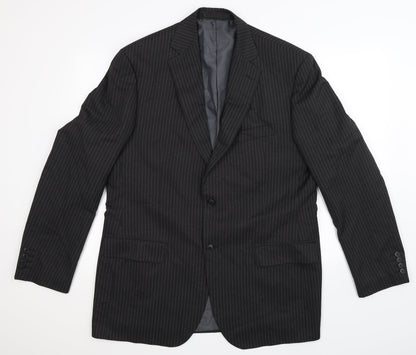 Marks and Spencer Mens Black Striped  Jacket Suit Jacket Size 42