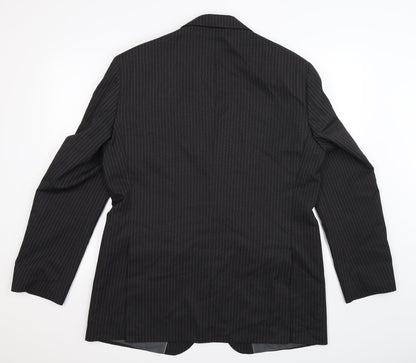 Marks and Spencer Mens Black Striped  Jacket Suit Jacket Size 42