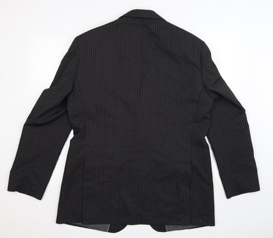Marks and Spencer Mens Black Striped  Jacket Suit Jacket Size 42