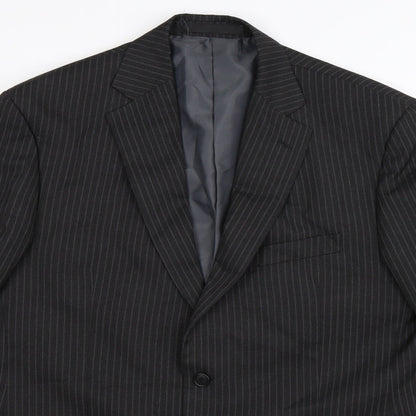 Marks and Spencer Mens Black Striped  Jacket Suit Jacket Size 42