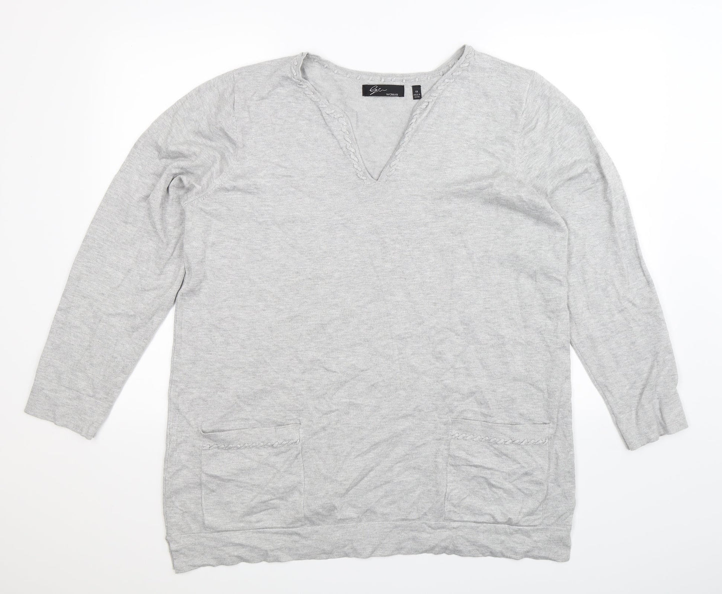 Preworn Womens Grey  Knit Pullover Jumper Size XL