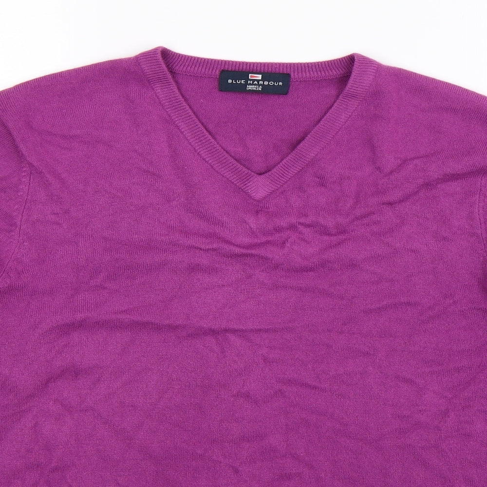 Blue Harbour Mens Purple  Knit Pullover Jumper Size S