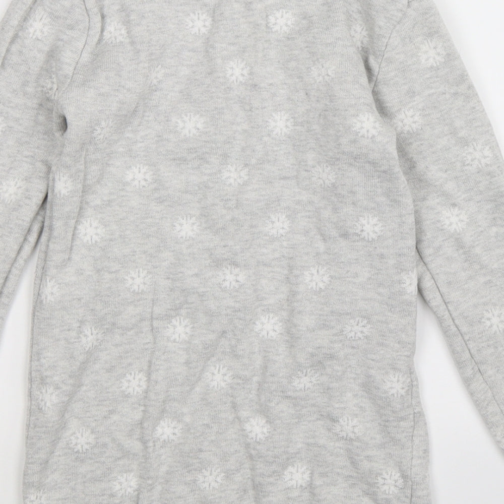 Preworn Girls Grey  Knit Jumper Dress  Size S