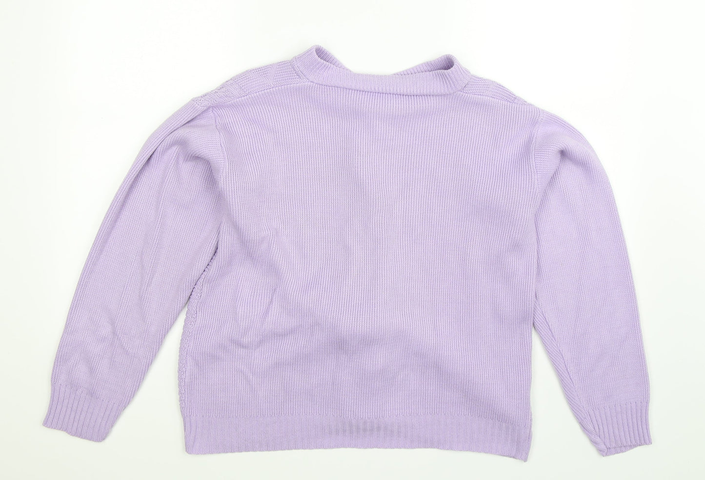 Preworn Womens Purple  Knit Cardigan Jumper Size L