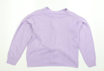 Preworn Womens Purple  Knit Cardigan Jumper Size L