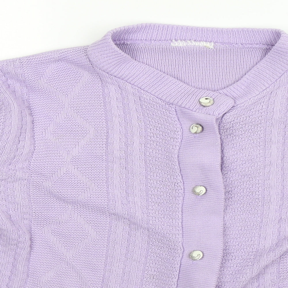 Preworn Womens Purple  Knit Cardigan Jumper Size L