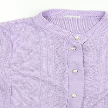 Preworn Womens Purple  Knit Cardigan Jumper Size L