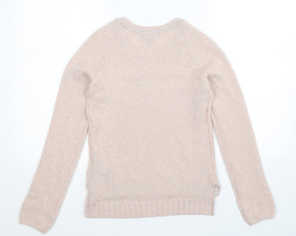 H&M Womens Beige  Knit Pullover Jumper Size XS