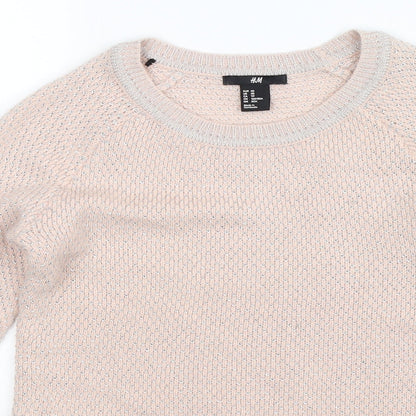 H&M Womens Beige  Knit Pullover Jumper Size XS
