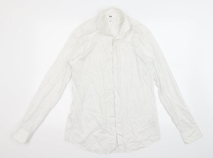 Uniqlo Mens White Geometric   Button-Up Size S