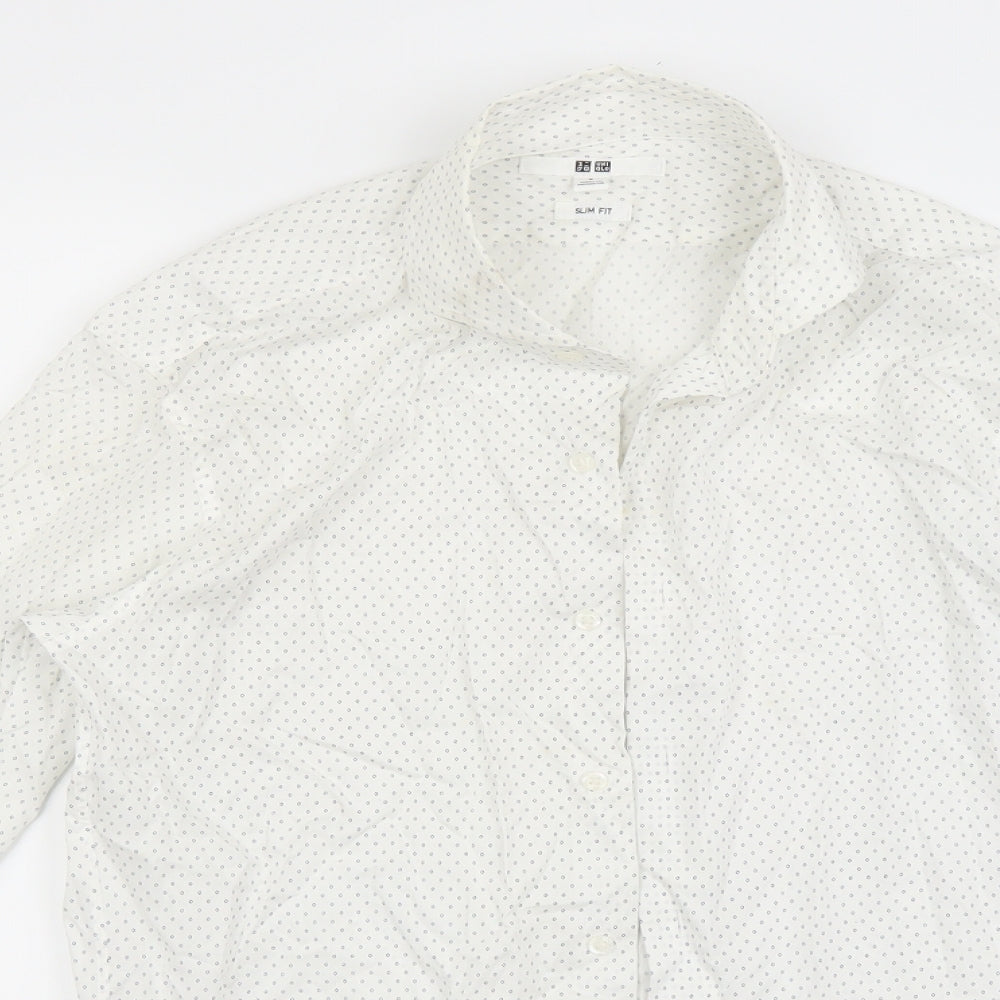 Uniqlo Mens White Geometric   Button-Up Size S
