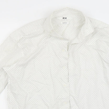 Uniqlo Mens White Geometric   Button-Up Size S