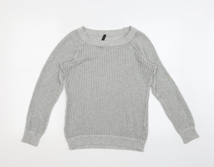 Dalu Womens Grey  Knit Pullover Jumper Size M