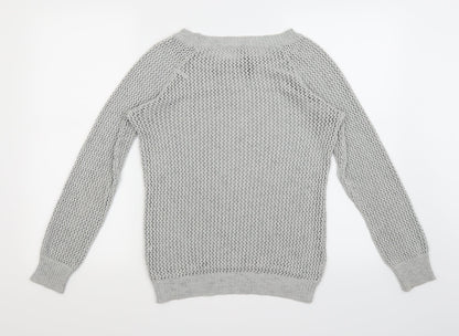 Dalu Womens Grey  Knit Pullover Jumper Size M
