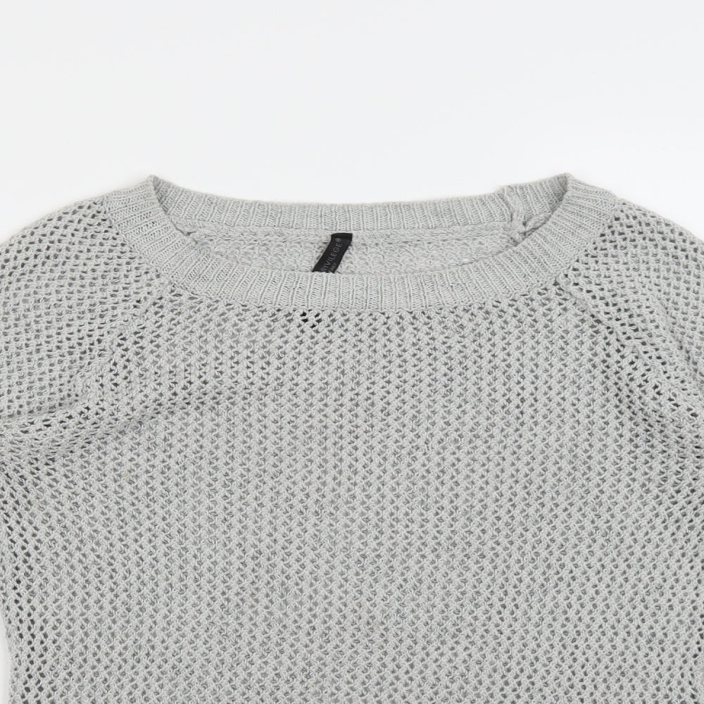 Dalu Womens Grey  Knit Pullover Jumper Size M