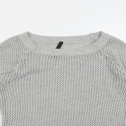 Dalu Womens Grey  Knit Pullover Jumper Size M
