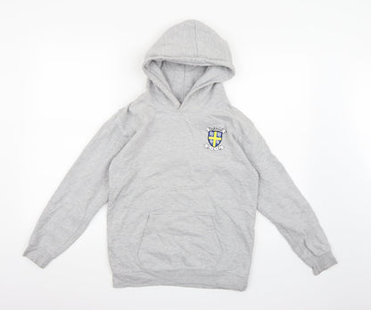 Just Hoods Boys Grey  Jersey Pullover Hoodie Size 12-13 Years  - Durham