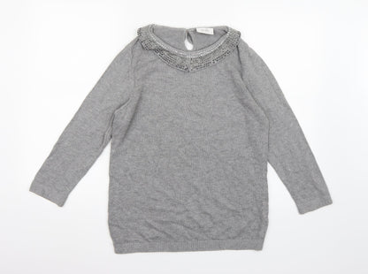 Wallis Womens Grey  Knit Pullover Jumper Size 12