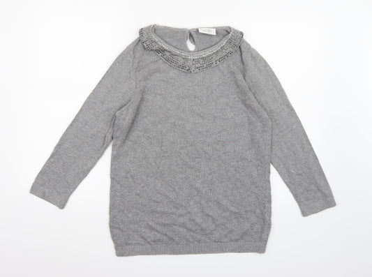 Wallis Womens Grey  Knit Pullover Jumper Size 12