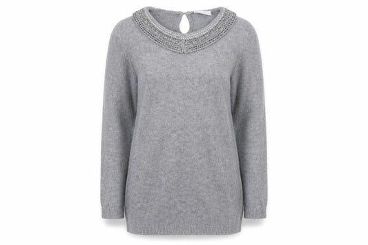Wallis Womens Grey  Knit Pullover Jumper Size 12