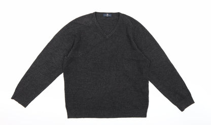Blue Harbour Mens Grey  Knit Pullover Jumper Size L