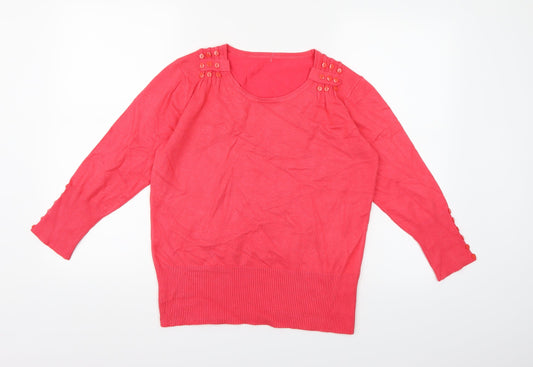 Preworn Womens Pink  Knit Pullover Jumper Size S
