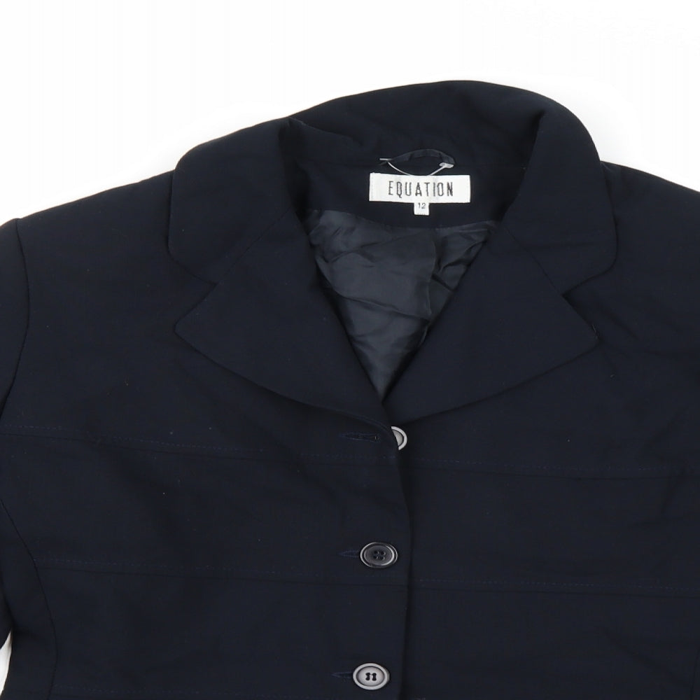 Womens UK Size 12 Equation Regular Blue Blazer