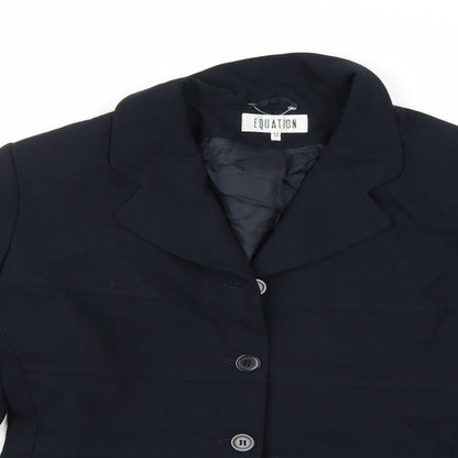 Womens UK Size 12 Equation Regular Blue Blazer