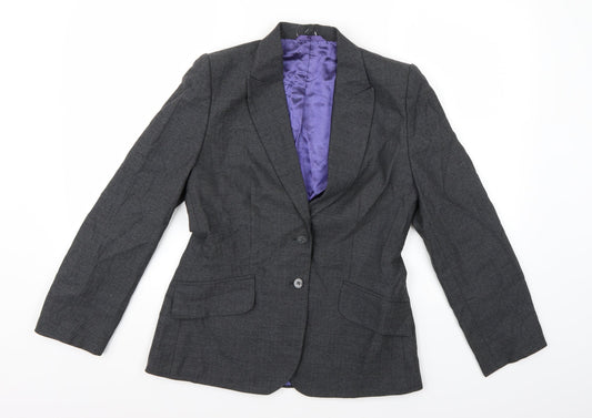 NEXT Womens Grey Herringbone  Jacket Suit Jacket Size 10