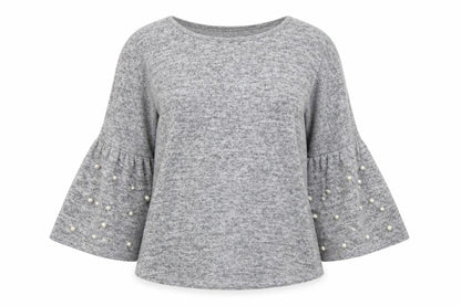 Bellambia Womens Grey  Knit Pullover Jumper Size M  - Flared Sleeves
