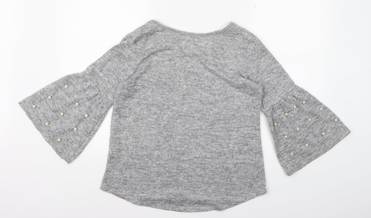 Bellambia Womens Grey  Knit Pullover Jumper Size M  - Flared Sleeves