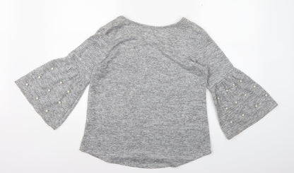 Bellambia Womens Grey  Knit Pullover Jumper Size M  - Flared Sleeves