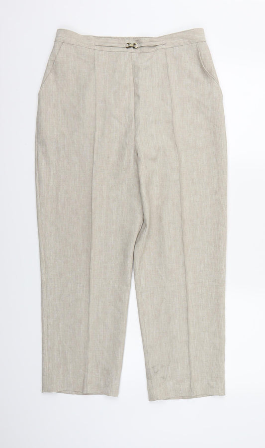 Womens UK Size 12 Papaya Regular Fit  Ivory Trousers