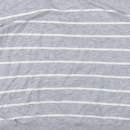 Bonmarché Womens Grey Striped Knit Pullover Jumper Size 14