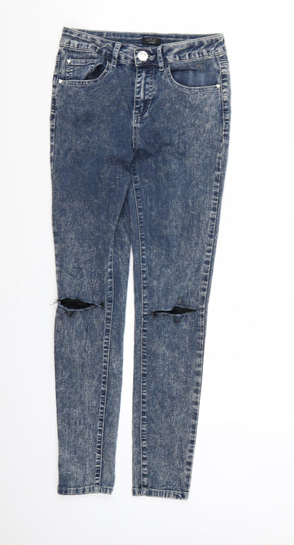 Kylie Girls Blue  Denim Skinny Jeans Size 12 Years - Acid Wash