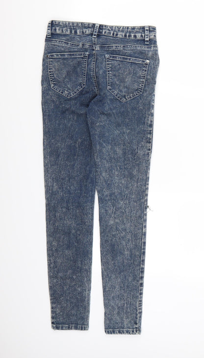 Kylie Girls Blue  Denim Skinny Jeans Size 12 Years - Acid Wash